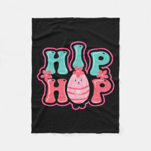 Cute bunny egg hunt hip hop happy easter t shirt_1 fleece blanket