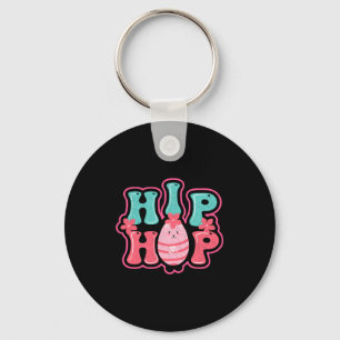 Cute bunny egg hunt hip hop happy easter t shirt_1 key ring