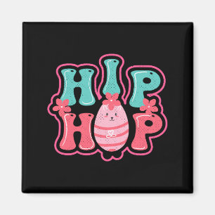 Cute bunny egg hunt hip hop happy easter t shirt  magnet