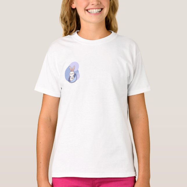 Cute Bunny Eggshell Kids T-Shirt (Front)