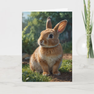 Cute Bunny English cottage garden Easter  Holiday Card