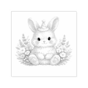 Cute Bunny European Cottage Garden Self-inking Stamp