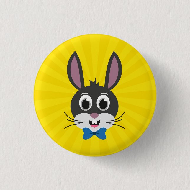 Cute Bunny Face Boy Cartoon Easter Rabbit 3 Cm Round Badge (Front)