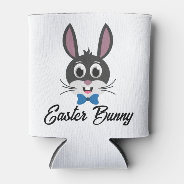 Cute Bunny Face Boy Cartoon Easter Rabbit Can Cooler (Front)