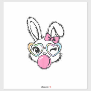 Cute Bunny Face Bubblegum Glasses Pink Coquette Bo