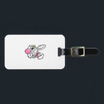 Cute Bunny Face Bubblegum Glasses Pink Coquette Bo Luggage Tag<br><div class="desc">Cute Bunny Face Bubblegum Glasses Pink Coquette Bow Easter T-Shirt</div>