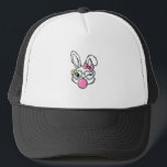 Cute Bunny Face Bubblegum Glasses Pink Coquette Bo Trucker Hat<br><div class="desc">Cute Bunny Face Bubblegum Glasses Pink Coquette Bow Easter T-Shirt</div>