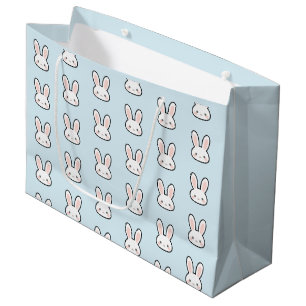 Cute Bunny Face Rabbit Pattern Large Gift Bag