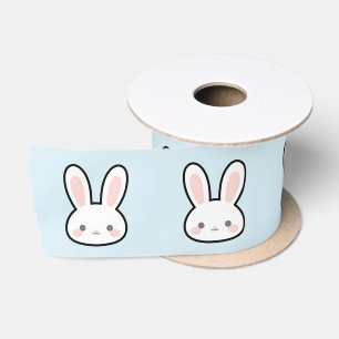Cute Bunny Face Rabbit Pattern Satin Ribbon