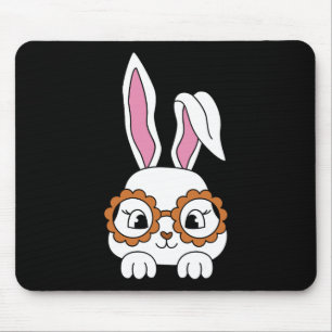 Cute Bunny Face Tie Dye Gles Easter Day Mouse Pad
