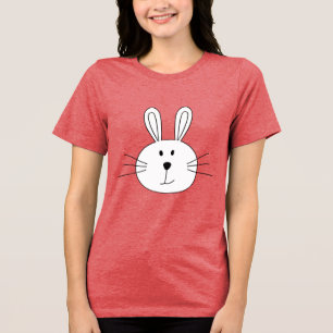 Cute Bunny Face Tri-Blend Shirt