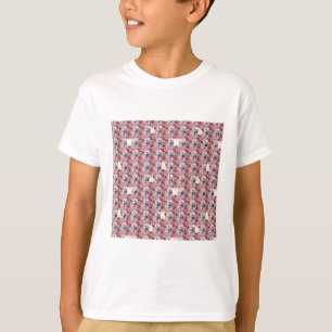cute bunny faces on purple floral pattern T-Shirt