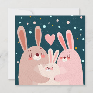 Cute Bunny Family Postcard