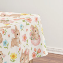 Cute Bunny Floral Spring Pattern