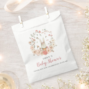 Cute Bunny Florals Thank You Baby Shower  Favour Bags