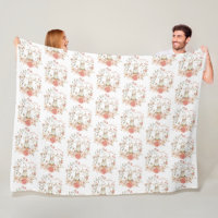 Cute Bunny Foliage Pattern Baby Girl Nursery