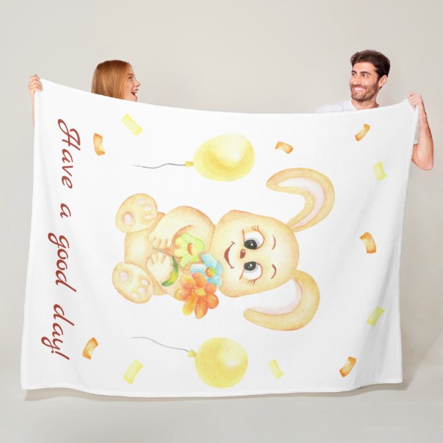 Cute Bunny for a positive mood Poster Fleece Blanket (In Situ)