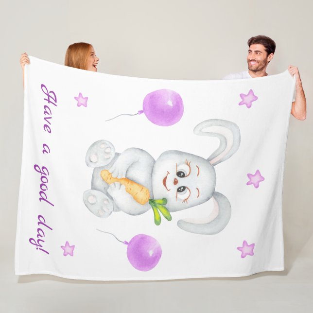 Cute Bunny for a positive mood Poster Fleece Blanket (In Situ)