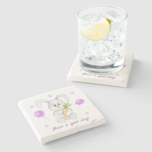 Cute Bunny for a positive mood Stone Coaster
