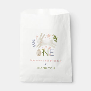 Cute Bunny Girl 1st Birthday Thank You Favour Bags