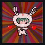 Cute Bunny girl 8 bit pixel art red psychedelic<br><div class="desc">Cute Bunny girl 8 bit pixel art red psychedelic acrylic paint card inspired by Irezumi tattoo,  manga,  pop art and a touch of Italian taste</div>