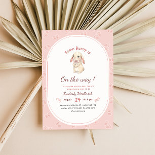Cute Bunny Girl Baby Shower Invitation