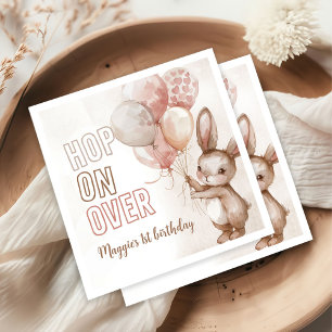 Cute Bunny Girl Birthday Party Napkin