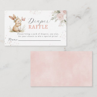 Cute Bunny Girl Diaper Raffle Enclosure Card