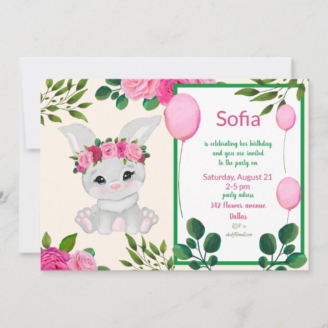 Cute bunny girl  save the date (Front)