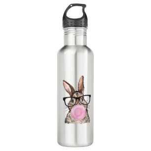 Cute Bunny Glasses Bubblegum Easter Day Girls Kids 710 Ml Water Bottle