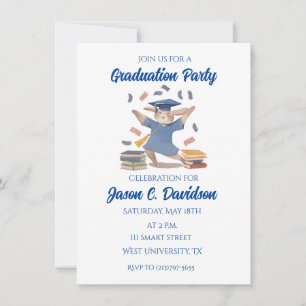 Cute Bunny Graduation Party Invitations