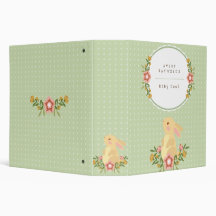 Cute Bunny Green Baby Book Binder