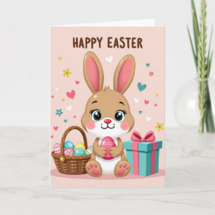 Cute Bunny Happy Easter Card