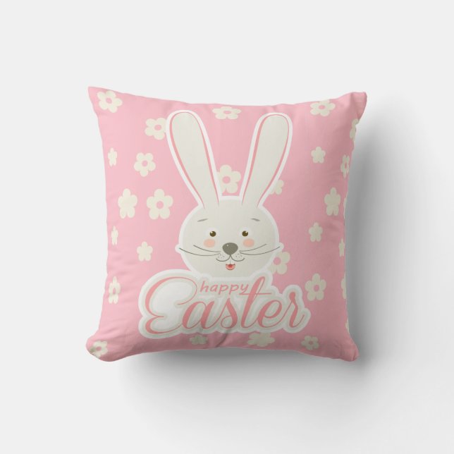 CUTE BUNNY HAPPY EASTER HOLIDAY PARTY Trendy Cushion (Front)
