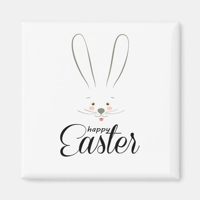 CUTE BUNNY HAPPY EASTER HOLIDAY PARTY Trendy Magnet (Front)