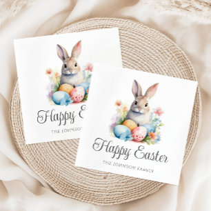 Cute Bunny Happy Easter Napkin