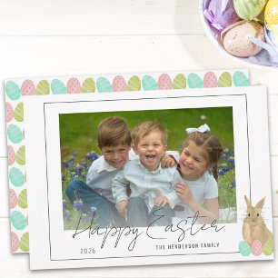 Cute Bunny Happy Easter Photo Holiday Card