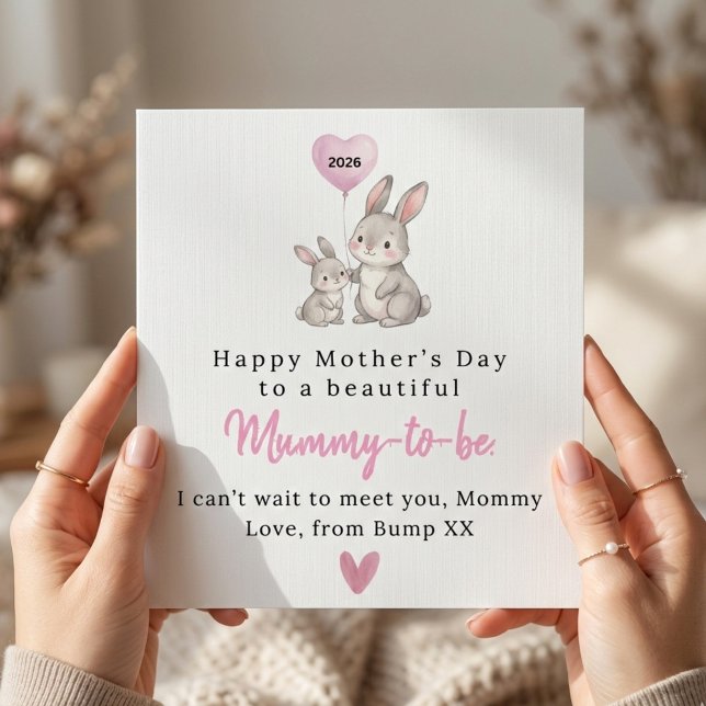 Cute Bunny Happy Mother’s Day Card for Mummy To Be (Creator Uploaded)