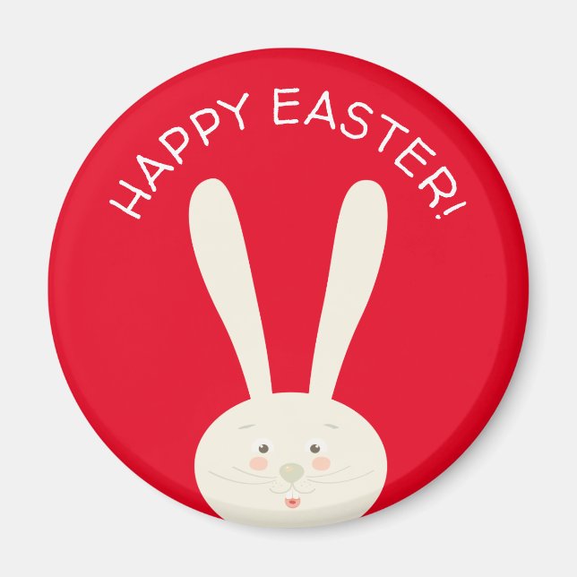Cute Bunny Hapy Easter Eggs Hunt Party Magnet (Front)