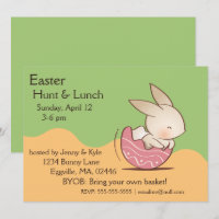 Cute Bunny hatching, Pink Easter Egg