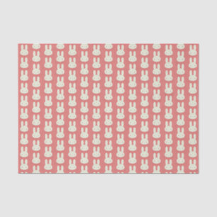 Cute Bunny Head Pattern Pink Tissue Paper