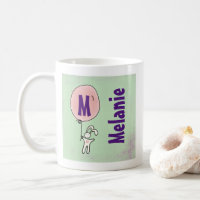 Cute Bunny Holding a Balloon Monogram