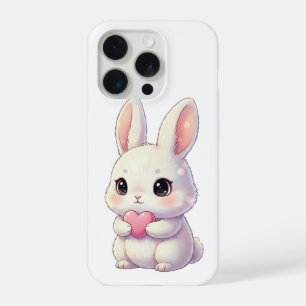 Cute Bunny Holding Heart – Adorable Pastel Love Ar iPhone 15 Pro Case