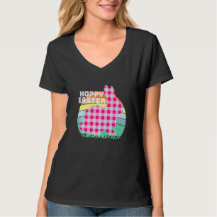Cute Bunny Hoppy Easter Bunny Rabbit Plaid Chequer T-Shirt