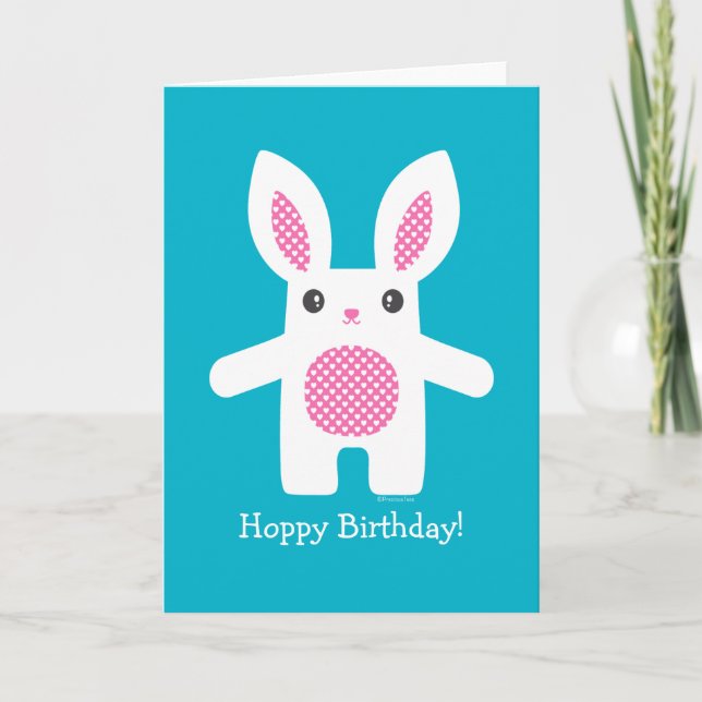 Cute Bunny Hug  Card (Front)