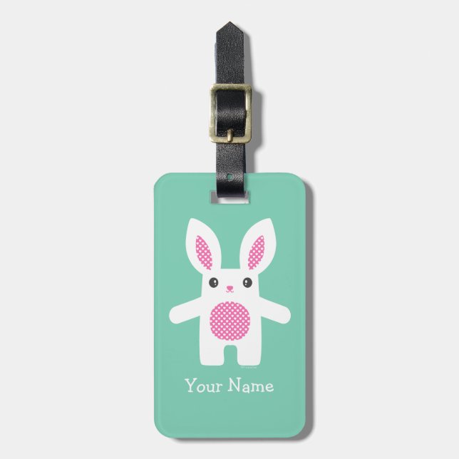 Cute Bunny Hug  Luggage Tag (Front Vertical)