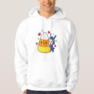 Cute Bunny Hugging Candy Corn Hoodie