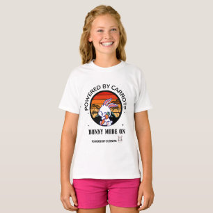 Cute Bunny Hugging Carrot Retro Sunset T-Shirt 