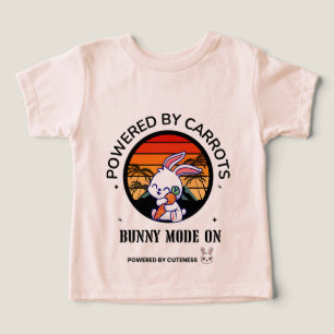 Cute Bunny Hugging Carrot Retro Sunset T-Shirt 
