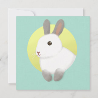 Cute Bunny Illustration Art Invitation
